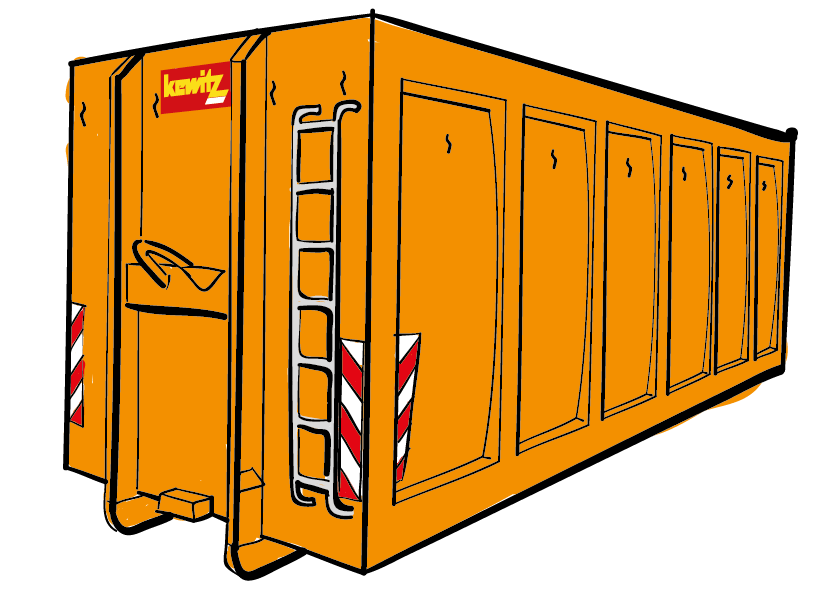 31 cbm Abrollcontainer für Dachpappe