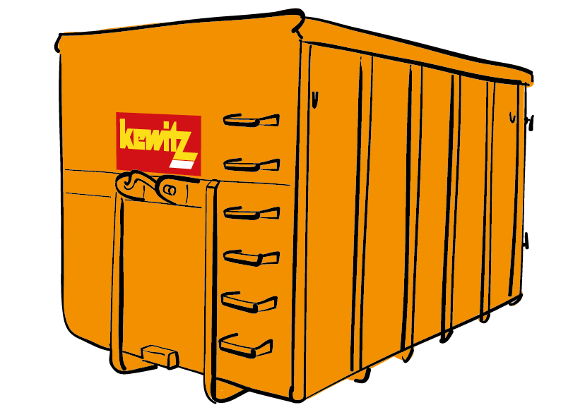 17 cbm Citycontainer für Dachpappe