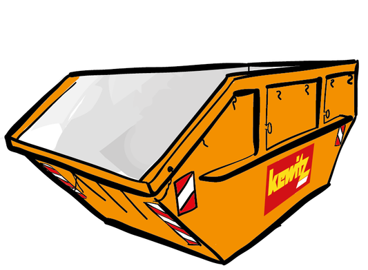 7 cbm Absetzmulde für Ziegelbruch