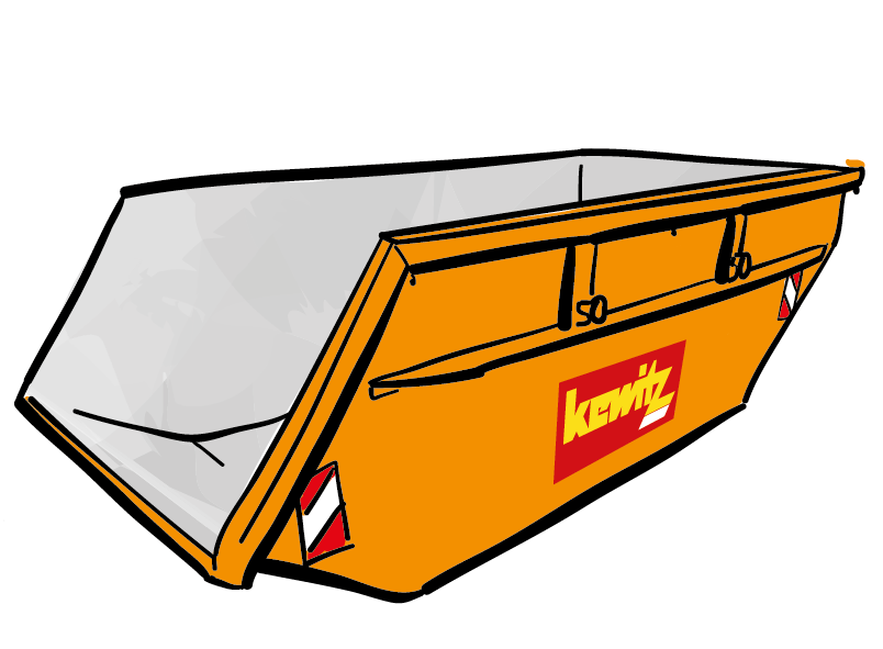 7 cbm Absetzmulde für Boden-Bauschutt-Gemisch