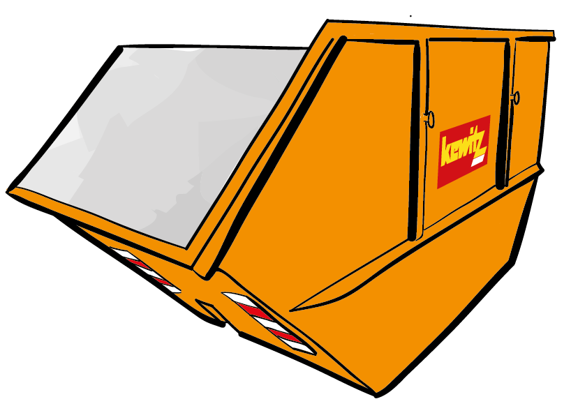 14 cbm Absetzmulde für Verpackungsstyropor