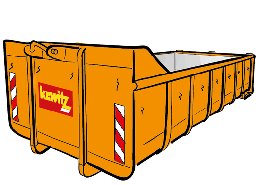 14 cbm Abrollcontainer für Dämmmaterial