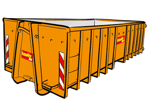 20 cbm Abrollcontainer für Dämmmaterial