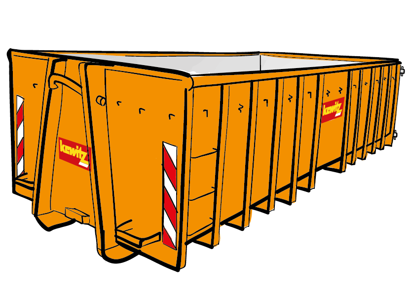 20 cbm Abrollcontainer für Dämmplatten