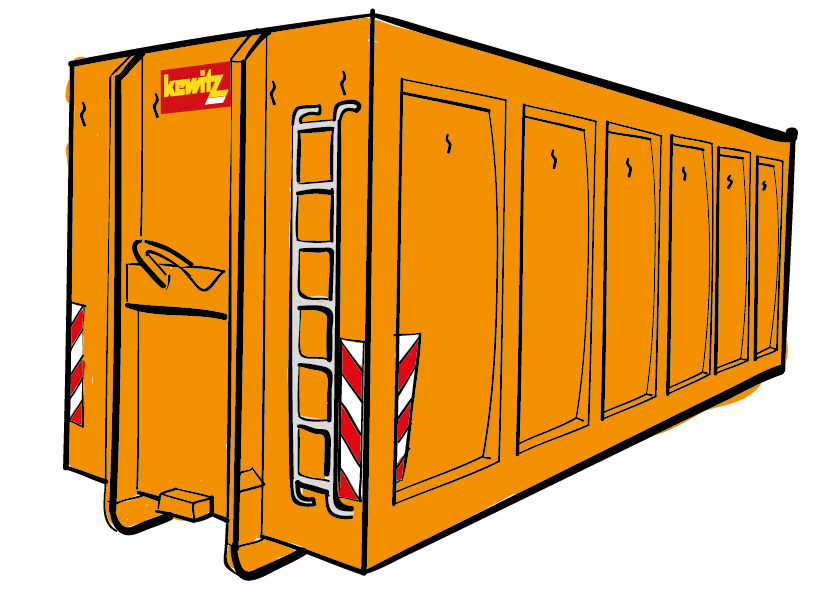 31 cbm Abrollcontainer für behandeltes Altholz